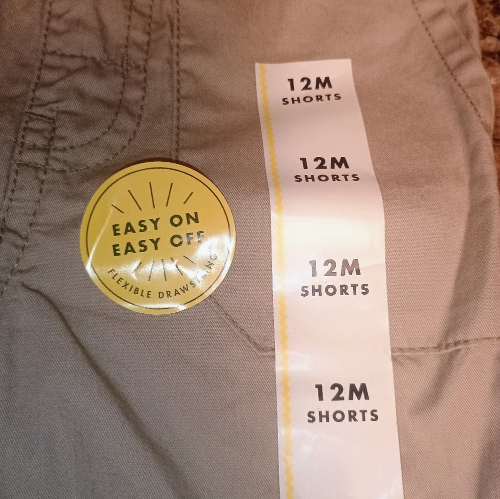Toddler Tan Shorts Cat and Jack size 12 months elastic waist khaki shorts.New - Picture 4 of 6